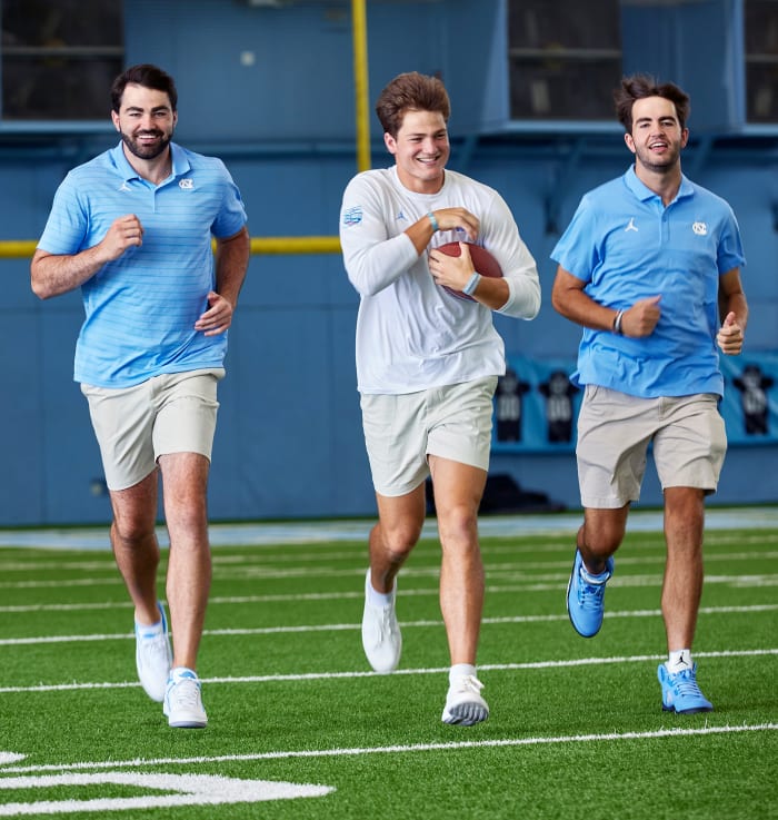 Drake’s brother Luke (left) won an NCAA basketball title at UNC while brother Beau (right) is a current Tar Heel hoops walk-on.